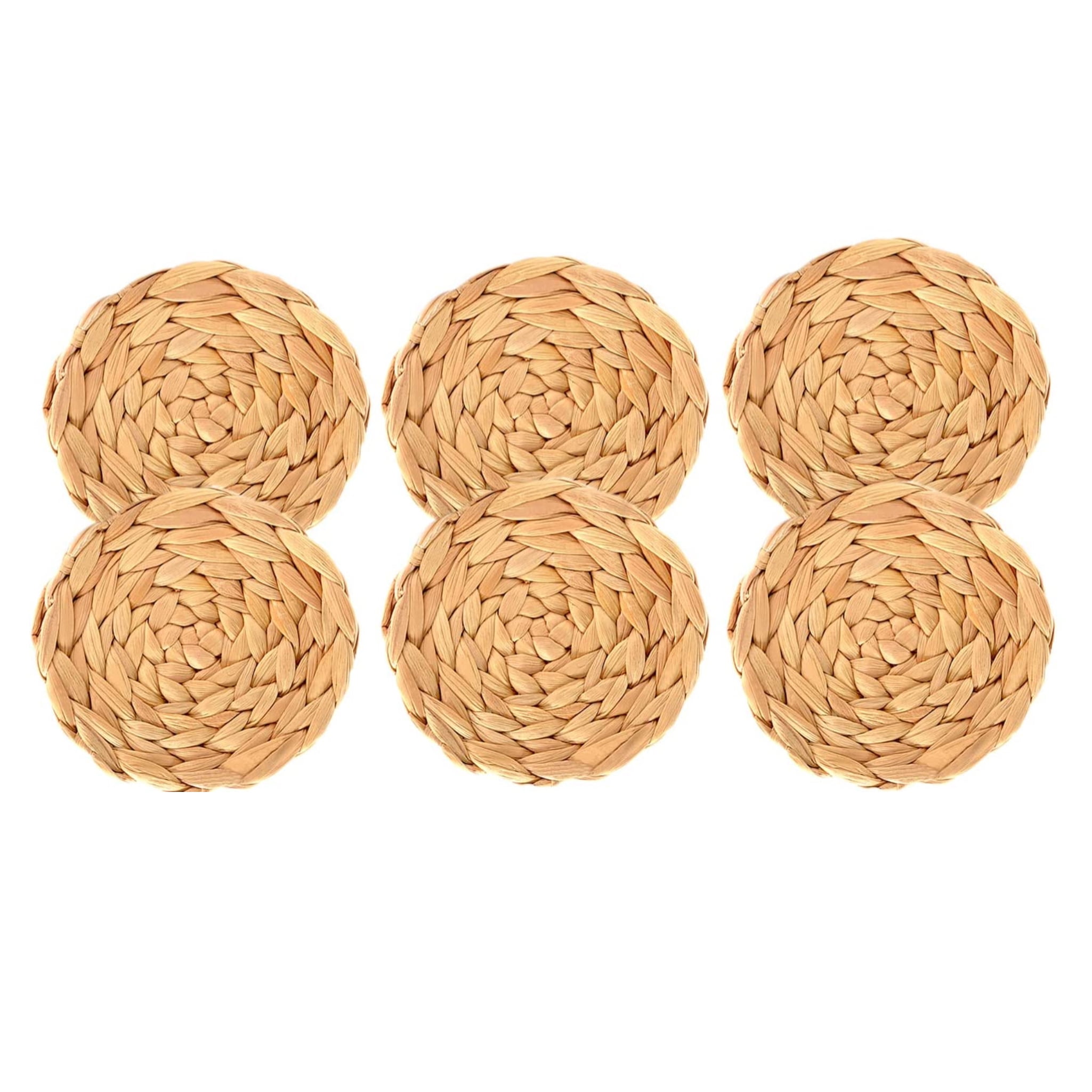 3.9" Wicker Placemats for Dining Table, Handmade Water Hyacinth