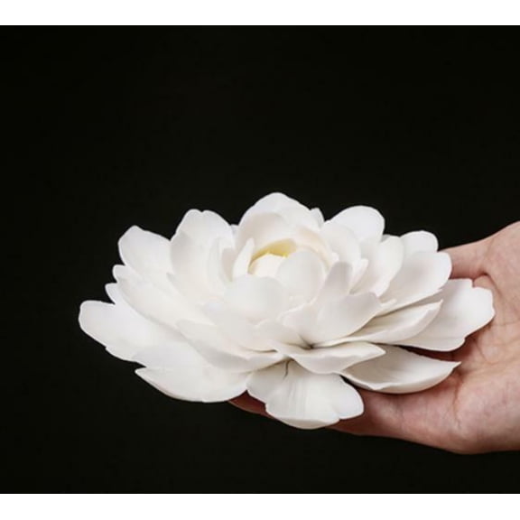 3.9 inch Chinese white porcelain lotus incense burner statue home decoration -