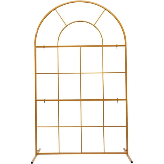 3.9 x 6.6 FT Wedding Arch Backdrop Stand, Metal Balloon Arch Stand, Gold Wedding Arch, Balloon Arch Frame for Bridal Party Birthday Party Bridal Shower Garden Decoration