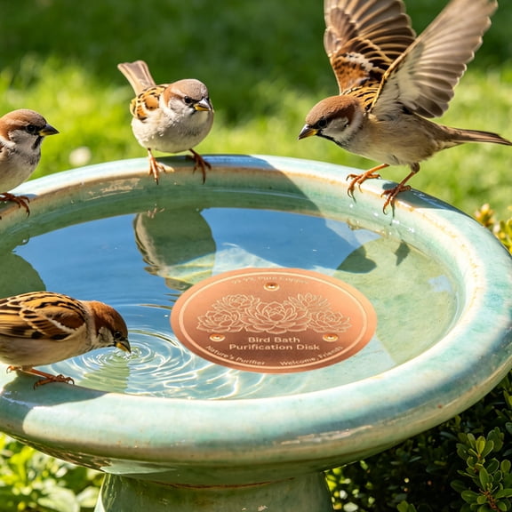 3.93 Inch Solid Copper Disk for Bird Bath&nbsp;- Pure Copper Round for Algae Control, Water Basin (3.9 x 3.9 x 0.4 in)