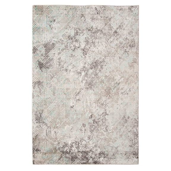 3.93" X5.57" X 0.38" Gray  Polyester Area Rug