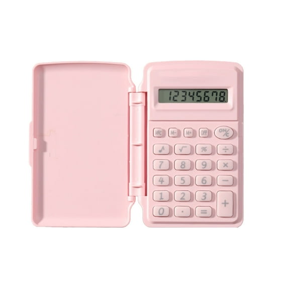3.93in 8-Digit Flip Top Calculator Macaron Color Small Portable Calculator(Pink)