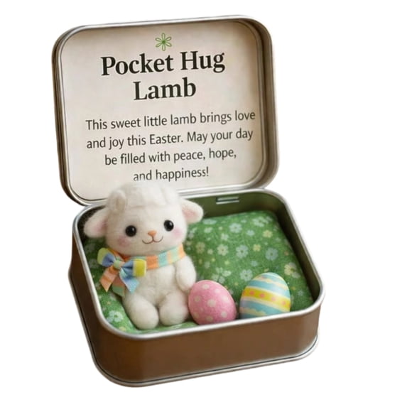 3.94 Inch Easter Pocket Hug Gift Box, Mini Plush Hug in a Box with Message Card, Cute Easter Basket Stuffer, Thoughtful Easter Gifts