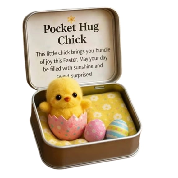3.94 Inch Easter Pocket Hug Gift Box, Mini Plush Hug in a Box with Message Card, Cute Easter Basket Stuffer, Thoughtful Easter Gifts