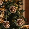 thumbnail image 1 of 3.94 Inch Flat Acrylic Christmas Ornament, Cute Forest Animals in Acorn Shell Hanging Pendant, Squirrel Hedgehog Rabbit Chipmunk Woodland Tree Decor, Rustic Holiday Keepsake Gift, 1 of 6