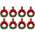 thumbnail image 1 of 3.94 Inch Mini Christmas Wreath with Red Ribbon | Small Kitchen Cabinet Decor | Set of 8 Holiday Wreaths for Windows & Doors | Festive Xmas Home Decoration, 1 of 1