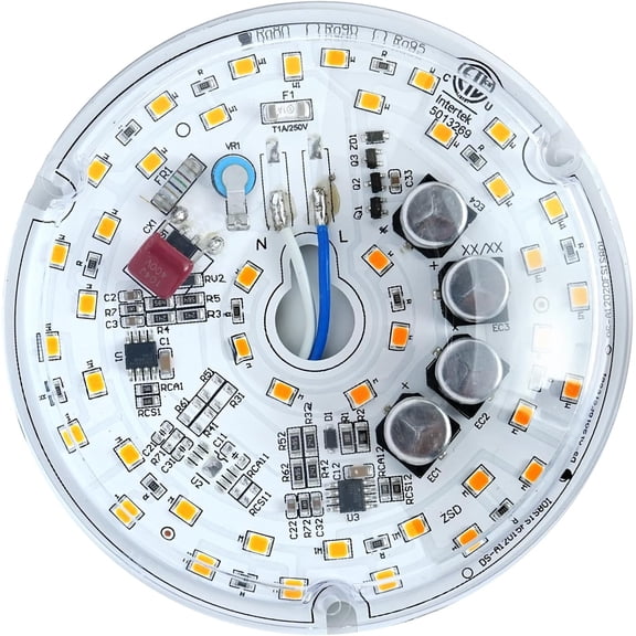 3.94'' LED Ceiling Fan Light Retrofit Kit, Ceiling Light Replacement kit, Ceiling Flush Light Retrofit PCB,120V 18W 2000LM Warm White 3000K (DS 1-Pack Warm White 3000K)