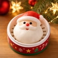 thumbnail image 1 of 3.94" Santa Bun Squishy Toy with Christmas Display Stand, Soft Holiday Fidget Figure for Desk Decor & Party Favors, 1 of 5