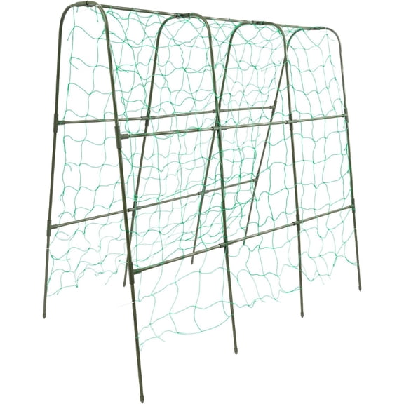 3.94 ft Metal Garden Arch Trellis for Climbing , U-Shaped Trellis with Climbing Net, Durable Archway Support for Cucumbers, Tomatoes, Grapes, Vegetables & Flowers (Green, 3.94 * 3.94ft)