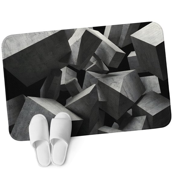 3.94'x5.25' Area Rug for Bedroom, Abstract Grey Non Slip Soft Small Carpet for Living Room Dining Room, Washable Low Pile Rugs Kitchen Nursery Floor Mat Floating Stone Industrial Modernist