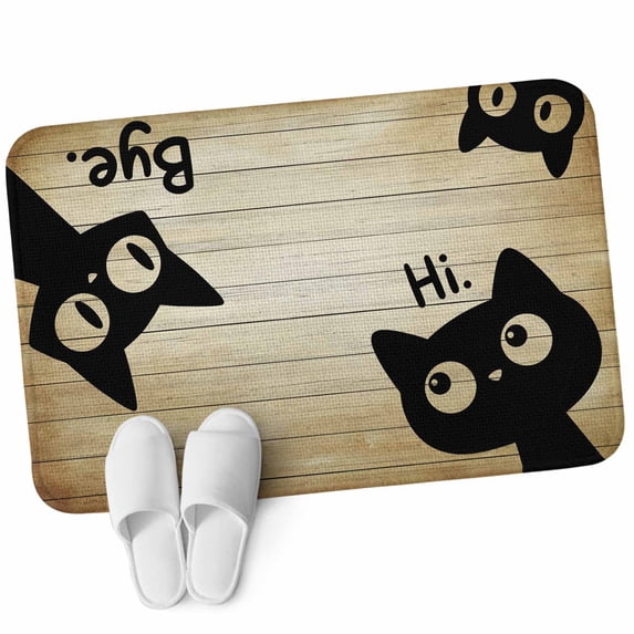 Picture of 3.94'x5.25' Area Rug for Bedroom, Black Funny Cats Non Slip Soft Small ...