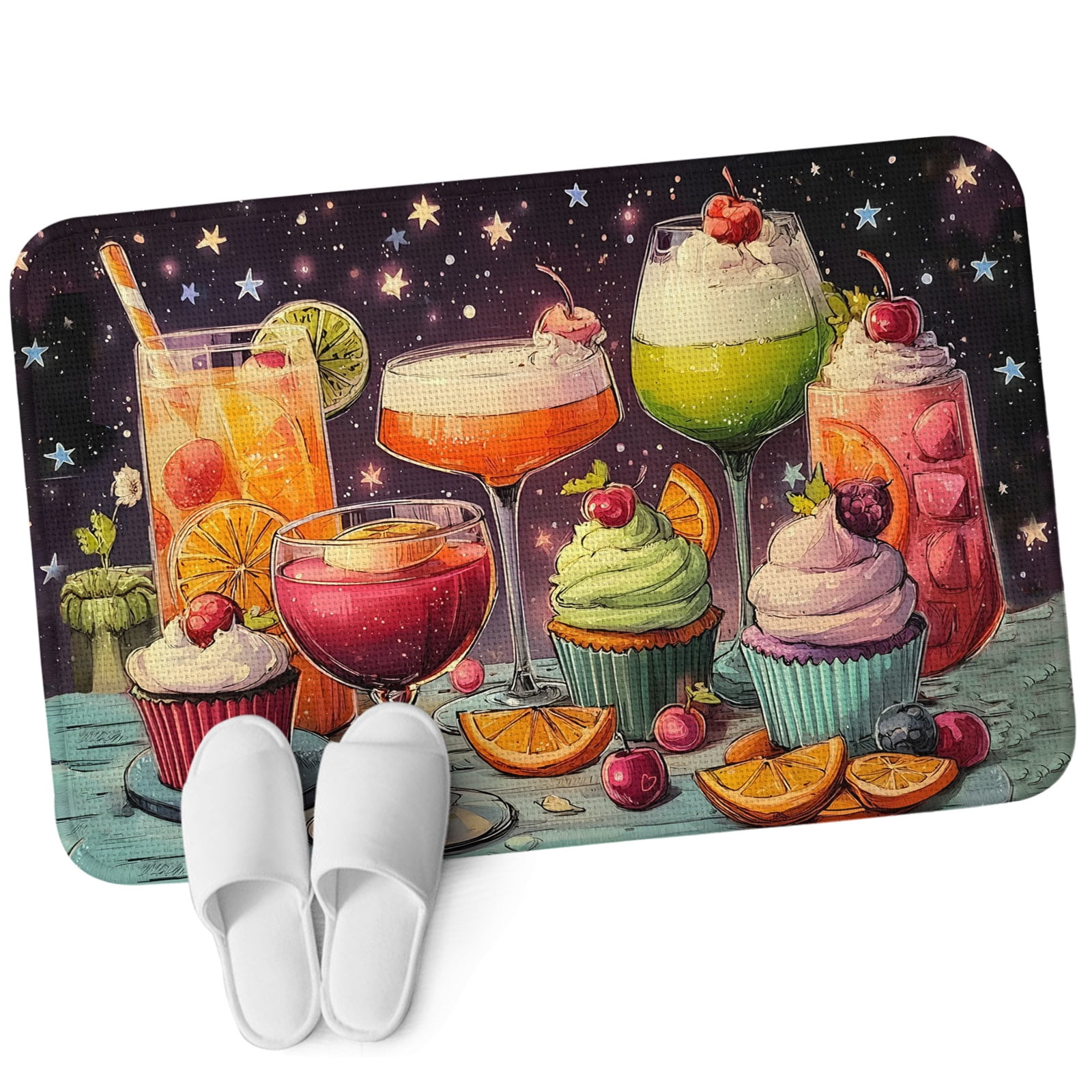 3.94'x5.25' Area Rug for Bedroom, Cartoon Cupcakes Non Slip Soft Small ...