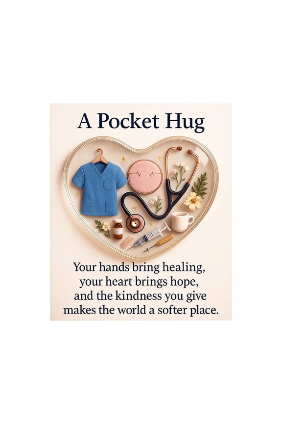 3.94Inch Pocket Hug Card for Doctors, Heart Shaped Pocket Hug Token Gifts, Hoilday Appreciation & Encouragement Gifts