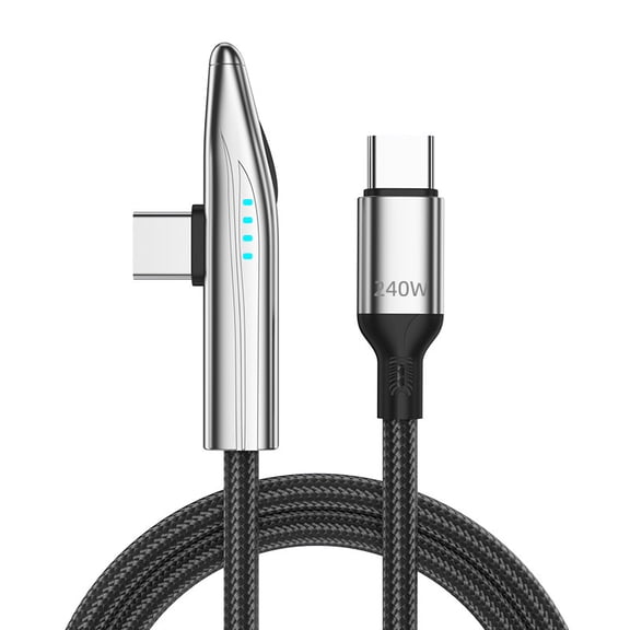 3.94ft 240W 90° Angled USB-C Fast Charging Cable for Mobile Gaming, Durable Nylon Braided, Overcharge Protection, Compatible with iPhone 17/16/15/14 Series, Galaxy, MacBook, Switch