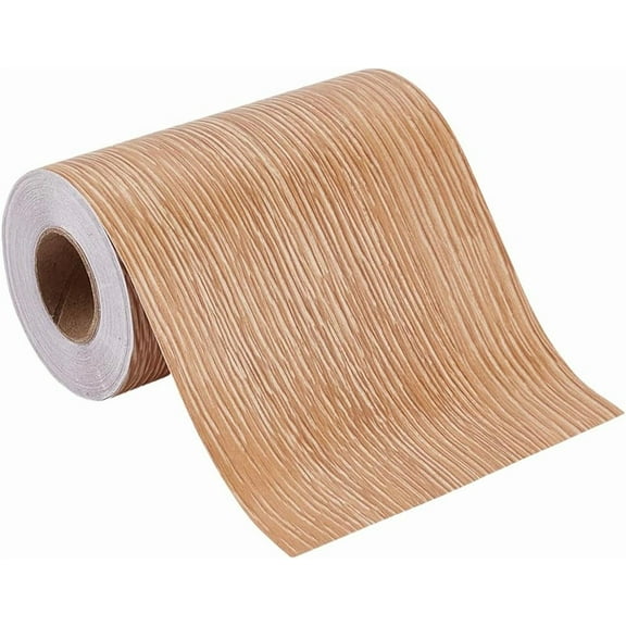3.94in x 10.94yd Oak Wood Grain Tape Door Repair Patch Peru PVC Self Adhesion Waterproof Realistic Textured Furniture Craft Tape Accessories for DIY Wall Floor Table Desk Windows Decoration Brown