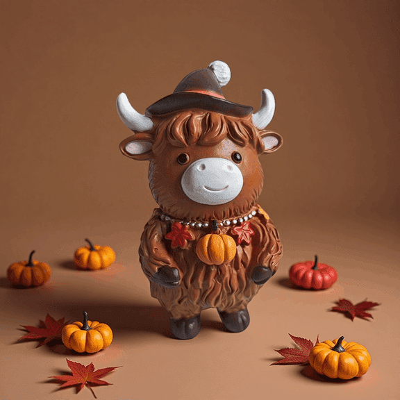 3.94inch(10cm) Thanksgiving Cattle Home Decor For Autumn - Stunning Resin Ornament, Festive Decorative Piece To Enrich Your Holiday Atmosphere