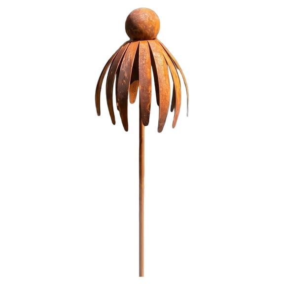 3.94x13.78 Inch Rustic Weathered Metal Garden Stake, Outdoor Rusted Iron Art Decoration Lawn, Pathway, Patio or Planter