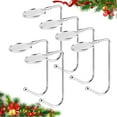 thumbnail image 1 of 3.94x2.76In Mantel Hooks Hanger,6Pcs Non-Skid Stocking Hangers for Party Decoration,Silver Iron Christmas Fireplace Hook for Party Decoration, 1 of 6