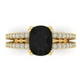 thumbnail image 1 of Solitaire with Accents Engagement Ring for Women - 3.48ct Natural Onyx in 14K Yellow Gold Promise Ring, 1 of 7