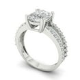 thumbnail image 1 of 3.96 ct cushion cut clear Zircon 14k white gold Bridal Wedding Engagement Promise Anniversary Ring for Women size 6, 1 of 7