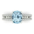 thumbnail image 1 of 3.96ct Cushion Cut Blue Natural Aquamarine 14k White Gold Engraving Statement Bridal Wedding Designer Ring Size 7.5, 1 of 5
