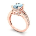 thumbnail image 1 of 3.96ct Cushion Cut Blue Crystal 14k White Gold Engraving Statement Bridal Wedding Designer Ring Size 3.75, 1 of 7