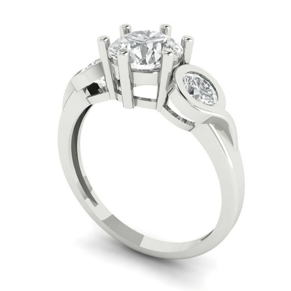3.96ct Cushion Cut White Sapphire 14k White Gold Engraving Statement Bridal Wedding Designer Ring Size 7
