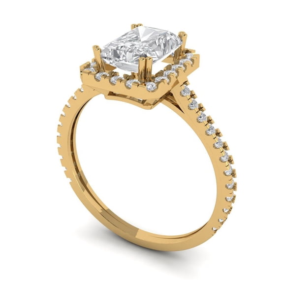 3.96ct Cushion Cut White Sapphire 14k Yellow Gold Engraving Statement Bridal Wedding Designer Ring Size 7