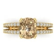 thumbnail image 1 of 3.96ct Cushion Cut Yellow Moissanite 18k Yellow Gold Engraving Statement Bridal Wedding Designer Ring Size 6.5, 1 of 5