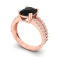 thumbnail image 1 of 3.96ct cushion cut black natural onyx 18k rose gold Bridal Wedding Engagement Promise Anniversary Ring for Women size 4.75, 1 of 7