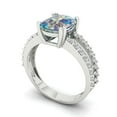 thumbnail image 1 of 3.96ct cushion cut blue moissanite 18k white gold Bridal Wedding Engagement Promise Anniversary Ring for Women size 10.5, 1 of 7