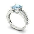 thumbnail image 1 of 3.96ct cushion cut blue Zircon 18k white gold Bridal Wedding Engagement Promise Anniversary Ring for Women size 4.5, 1 of 7