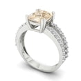 thumbnail image 1 of 3.96ct cushion cut brown natural morganite 14k white gold Bridal Wedding Engagement Promise Anniversary Ring for Women size 6.25, 1 of 7