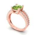 thumbnail image 1 of 3.96ct cushion cut green natural peridot 14k rose gold Bridal Wedding Engagement Promise Anniversary Ring for Women size 5.5, 1 of 7