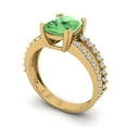 thumbnail image 1 of 3.96ct cushion cut green Zircon 14k yellow gold Bridal Wedding Engagement Promise Anniversary Ring for Women size 5, 1 of 7