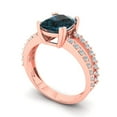 thumbnail image 1 of 3.96ct cushion cut natural london blue topaz 18k rose gold Bridal Wedding Engagement Promise Anniversary Ring for Women size 5.5, 1 of 7