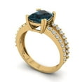 thumbnail image 1 of 3.96ct cushion cut natural london blue topaz 18k yellow gold Bridal Wedding Engagement Promise Anniversary Ring for Women size 10, 1 of 7