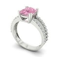thumbnail image 1 of 3.96ct cushion cut pink Zircon 18k white gold Bridal Wedding Engagement Promise Anniversary Ring for Women size 3.75, 1 of 7