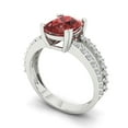 thumbnail image 1 of 3.96ct cushion cut red natural garnet 18k white gold Bridal Wedding Engagement Promise Anniversary Ring for Women size 5.5, 1 of 7