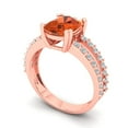 thumbnail image 1 of 3.96ct cushion cut red Zircon 14k rose gold Bridal Wedding Engagement Promise Anniversary Ring for Women size 5, 1 of 7