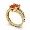 thumbnail image 1 of 3.96ct cushion cut red Zircon 18k yellow gold Bridal Wedding Engagement Promise Anniversary Ring for Women size 10.75, 1 of 7