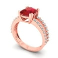 thumbnail image 1 of 3.96ct cushion cut red ruby 14k rose gold Bridal Wedding Engagement Promise Anniversary Ring for Women size 6.75, 1 of 7