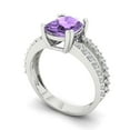 thumbnail image 1 of 3.96ct cushion cut alexandrite 14k white gold Bridal Wedding Engagement Promise Anniversary Ring for Women size 3.5, 1 of 7