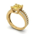 thumbnail image 1 of 3.96ct cushion cut yellow moissanite 18k yellow gold Bridal Wedding Engagement Promise Anniversary Ring for Women size 8.25, 1 of 7