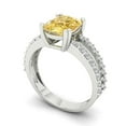 thumbnail image 1 of 3.96ct cushion cut yellow natural citrine 18k white gold Bridal Wedding Engagement Promise Anniversary Ring for Women size 6.25, 1 of 7