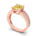 thumbnail image 1 of 3.96ct cushion cut yellow Zircon 18k rose gold Bridal Wedding Engagement Promise Anniversary Ring for Women size 9.75, 1 of 7