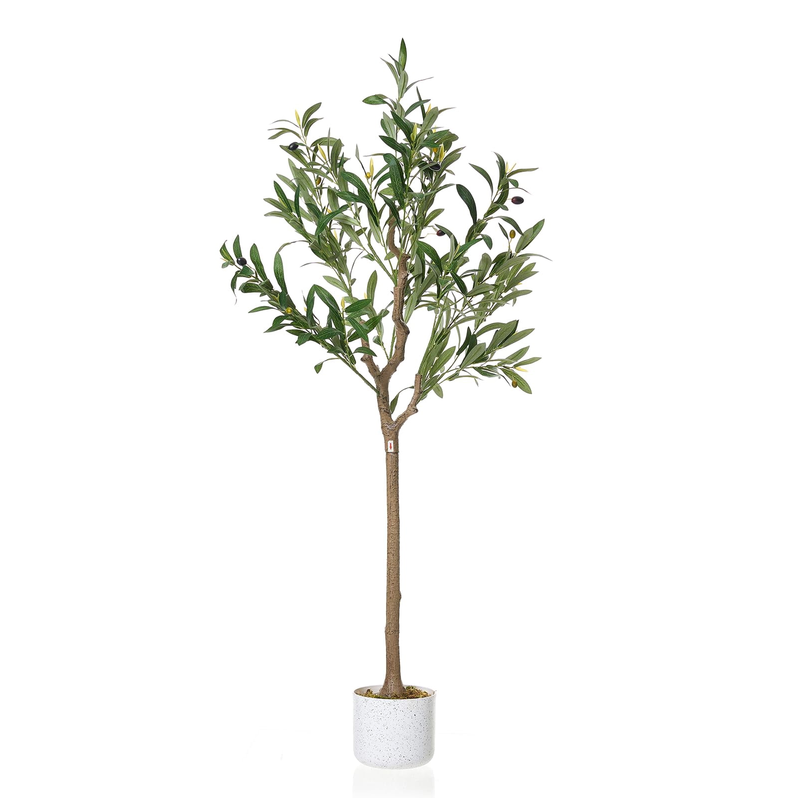 3.9FT Faux Olive Tree, Artificial Olive Trees with Lifelike Olive Branche and Fruits, Fake Floor Plants with Pot for Indoor Home Office Living Room Outdoor Decor