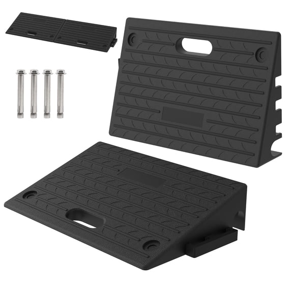 3.9INCH Rise Rubber Threshold Ramp for Doorway, Car Step, Stair, Curb, Shed