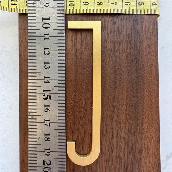 3.9Inch Self Adhesive Solid Brass English Letters for Wall Decor Metal House Numbers Mailbox Numbers Street Address Plaques Numbers Hardware (Letter J)