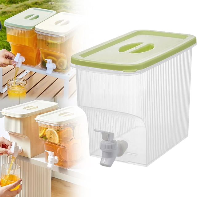 3.9L Drink Dispenser, 1Pc Plastic Drink Dispenser Juice Container Water Jug Dispenser Iced Water Drink Dispenser for Fridge Sun Tea Jar Beverage Dispenser Lemonade Dispenser Lemonade Stand Supplies F